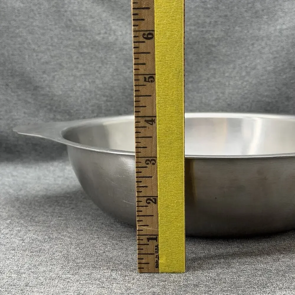 Vintage MCM Stainless Steel SOLID METAL 2.5lb Heavy Duty Mixing Bowl Cookware